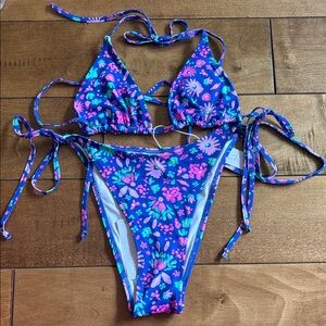 NEW WITH TAGS — bright swimwear maria top & bottom. sky purple s